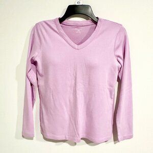 Women Juniors Lands' End Long Sleeve Soft Cotton Top Size XS/P